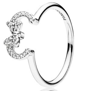 Pandora Disney Minnie Silhouette 925 Sterling Silver Ring - Excellent Condition!